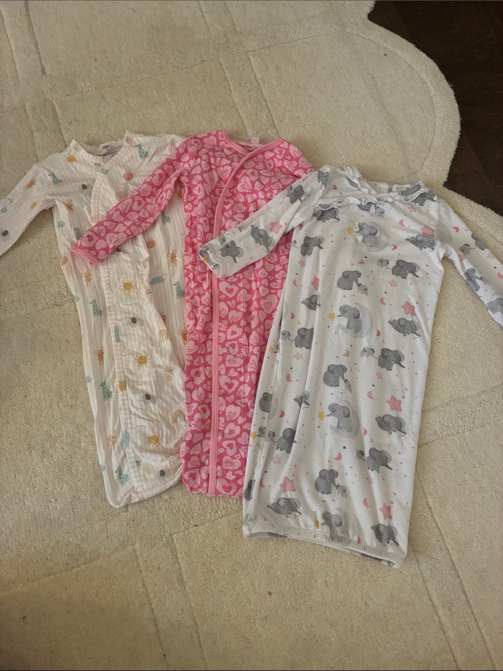 Bundle of 3 NB, 0-3m Sleeper Gowns